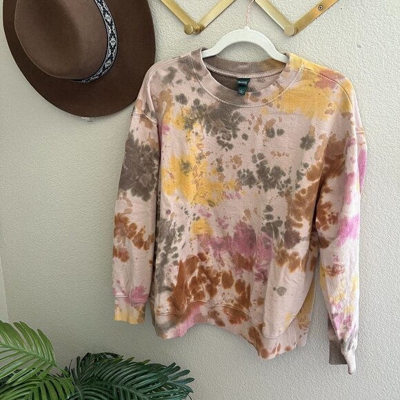 wild fable Tops - Wild Fable Tie Dye Crew Neck Cotton Retro Bohemian Sweatshirt Top Lounge Wear